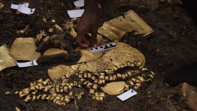 Descubren tumba con suntuoso ajuar de oro en Parque Arqueológico El Caño