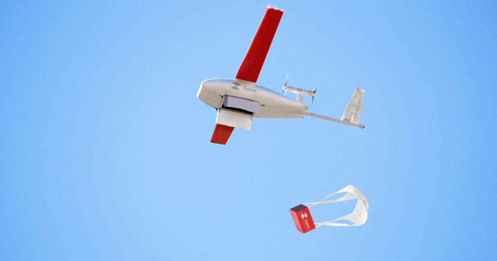 drones de entrega de medicamentos en zonas rurales de Ghana