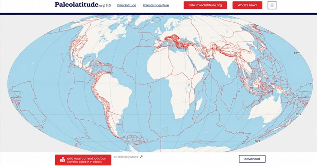 Paleolatitude 3.0: el Google Maps de la prehistoria 1 herramienta online Paleolatitude 3.0