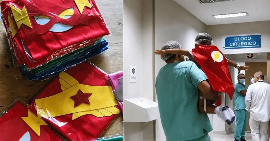 médico brasileño que viste niños de superhéroes