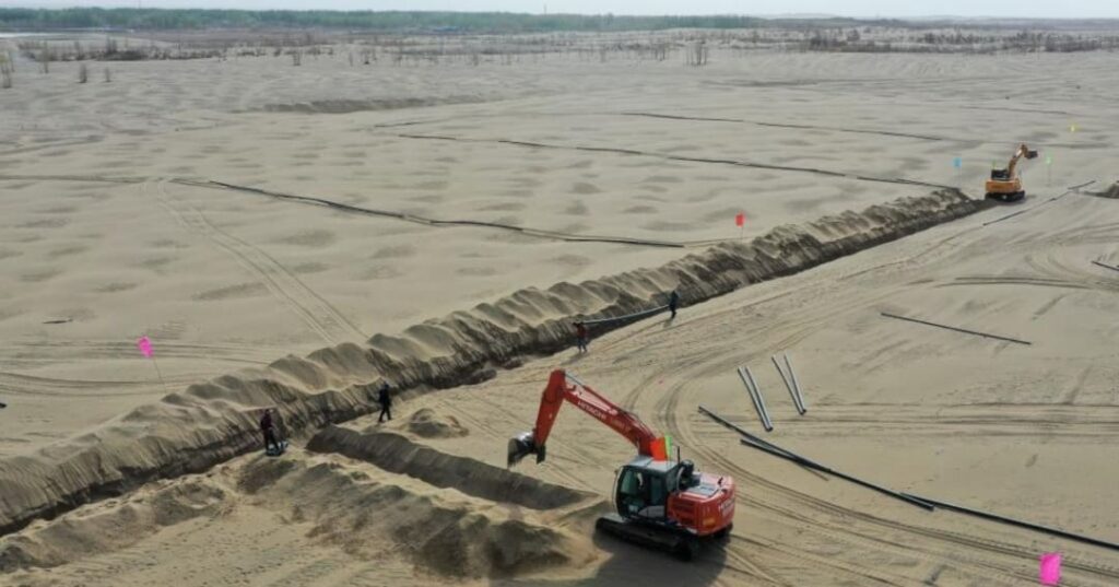 cinturón verde alrededor del desierto de Taklimakan