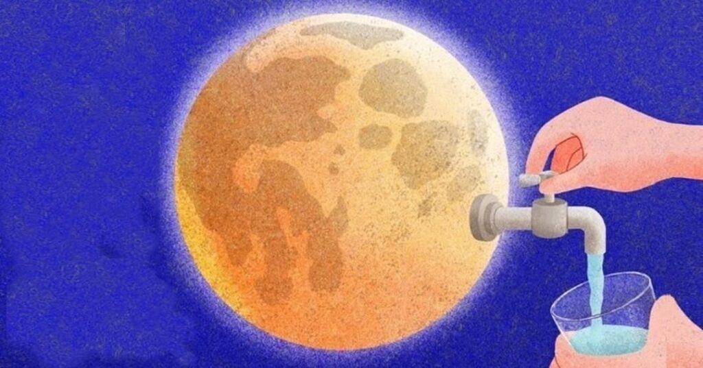 sistema que purifica hielo lunar para obtener agua potable