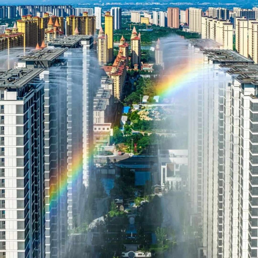 China enfría sus edificios con “lluvia artificial” en las azoteas 2 sistema de nebulización para azoteas