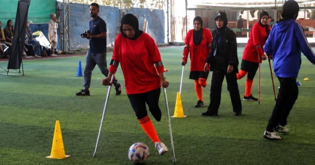 mujeres amputadas de Gaza que juegan fútbol